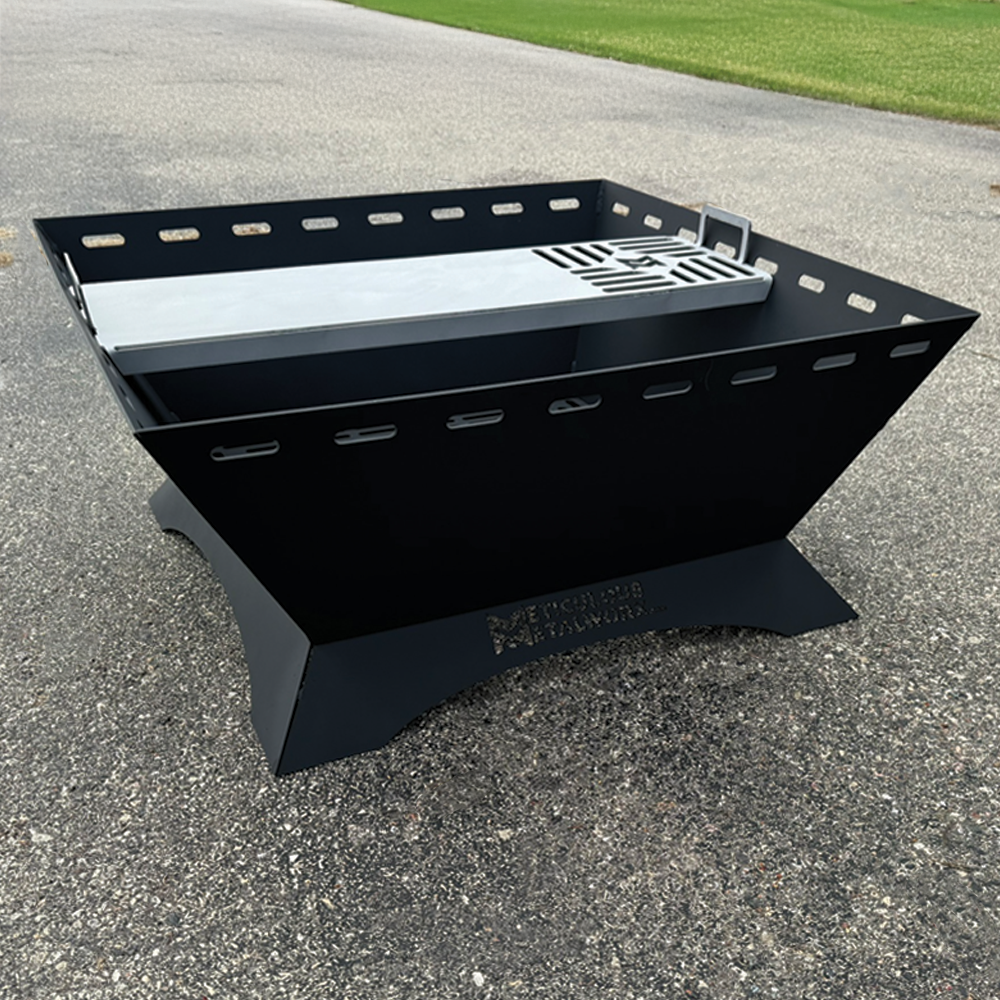 Square Firepit with Cooking Slate