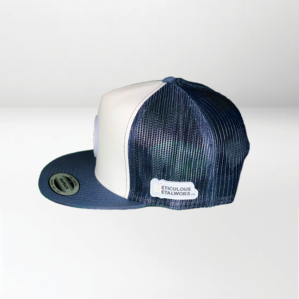 Meticulous Metalworx Yupoong Classic Trucker Cap White/Navy