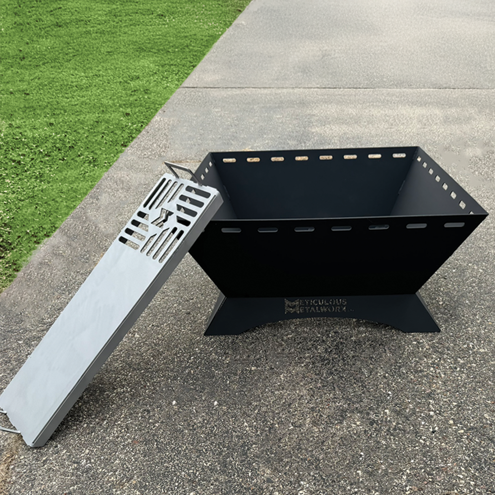 Square Firepit with Cooking Slate